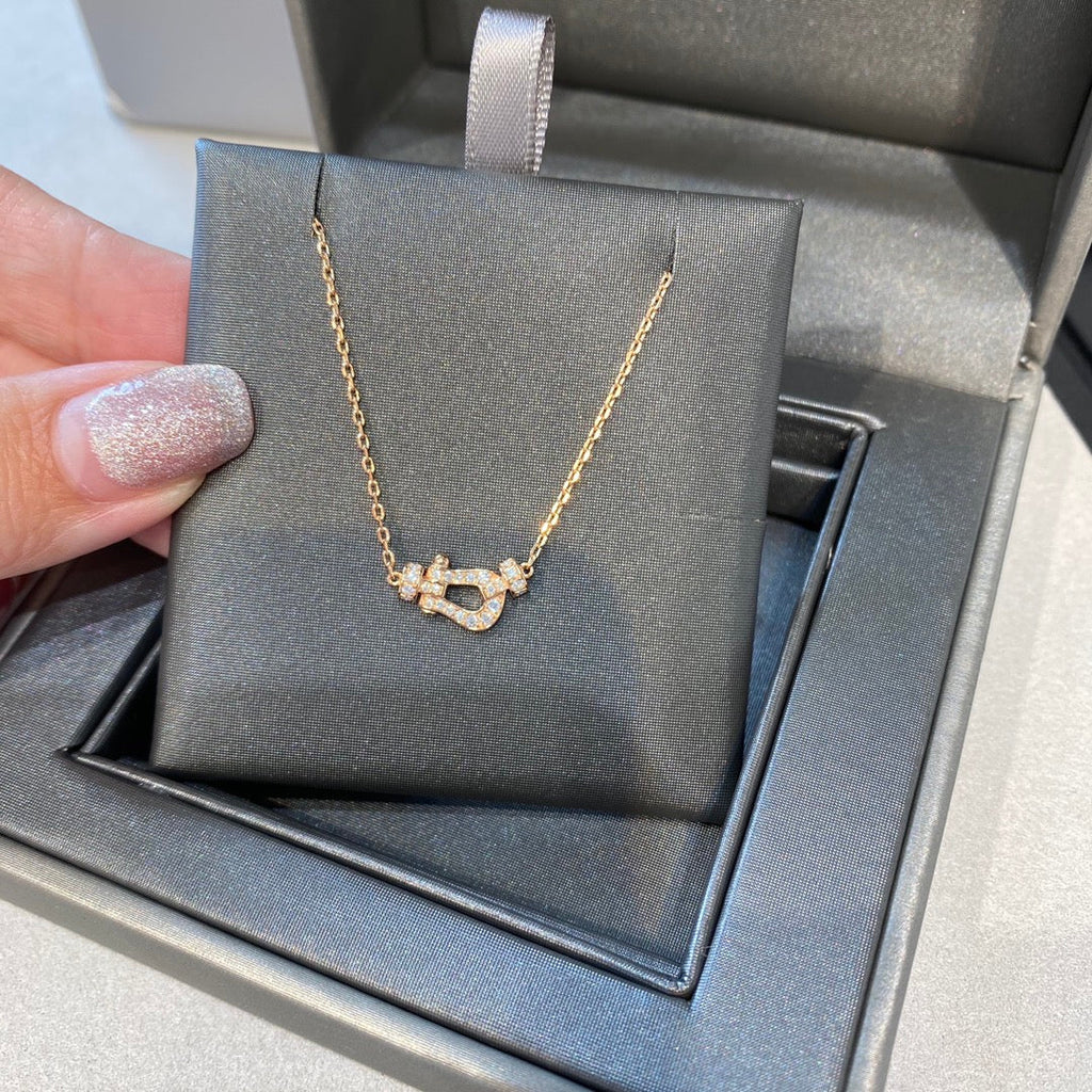 FRED FORCE 10 DIAMOND PINK GOLD NECKLACE MINI MODEL