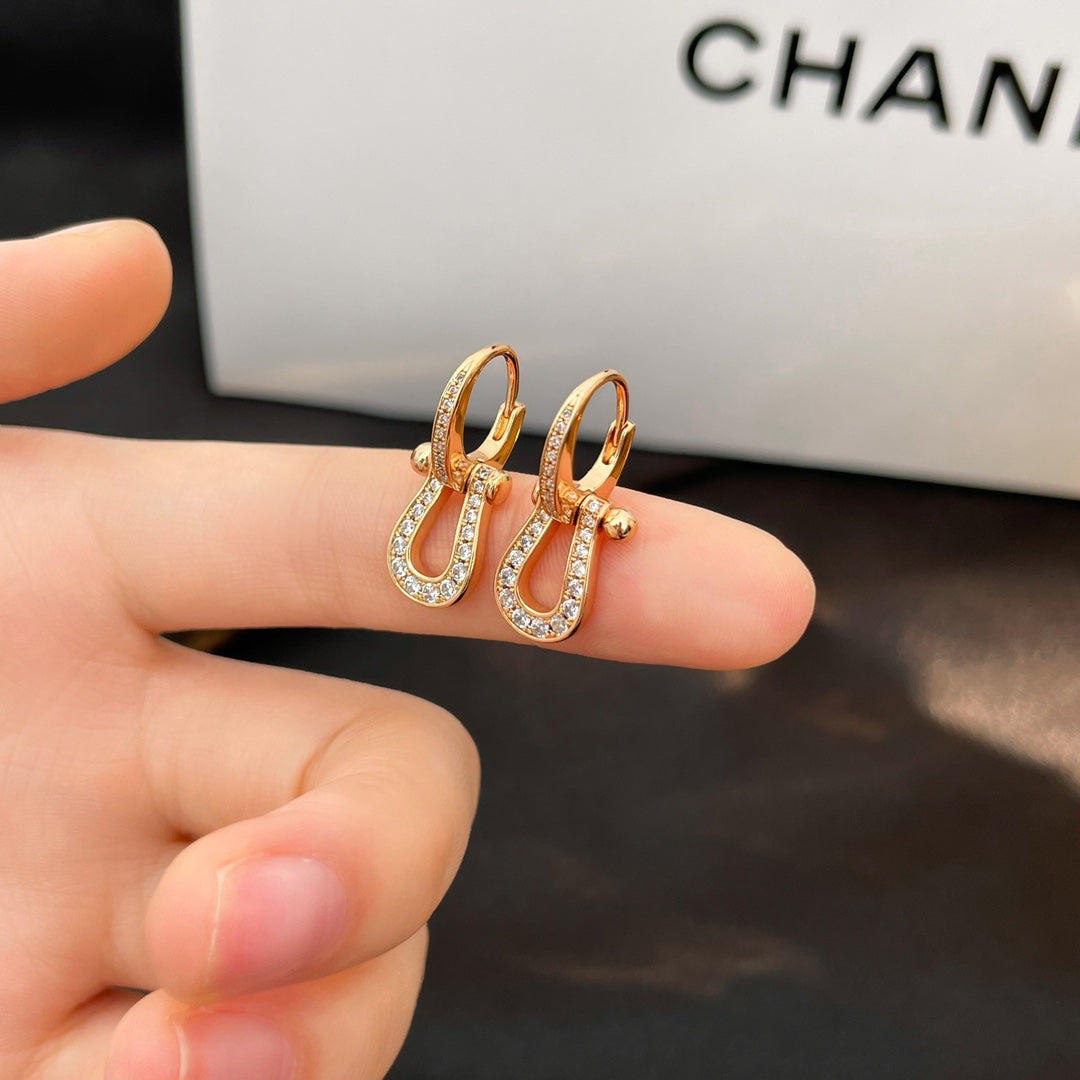 FRED FORCE 10 FULL DIAMOND DROP EARRINGS MEDIUM MODEL