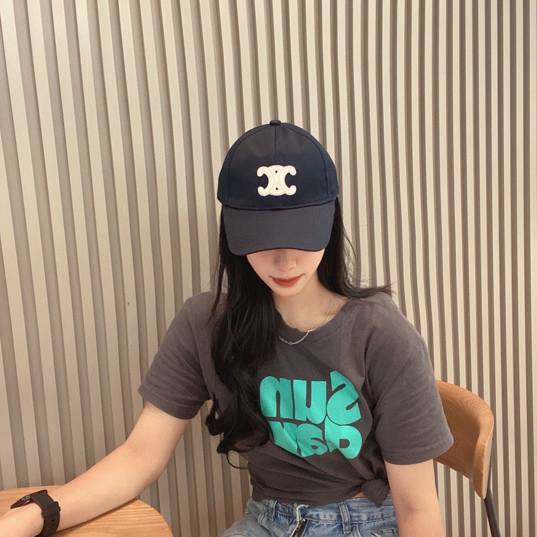 CELINE BASEBALL CAP IN DARK BLUE CANVAS