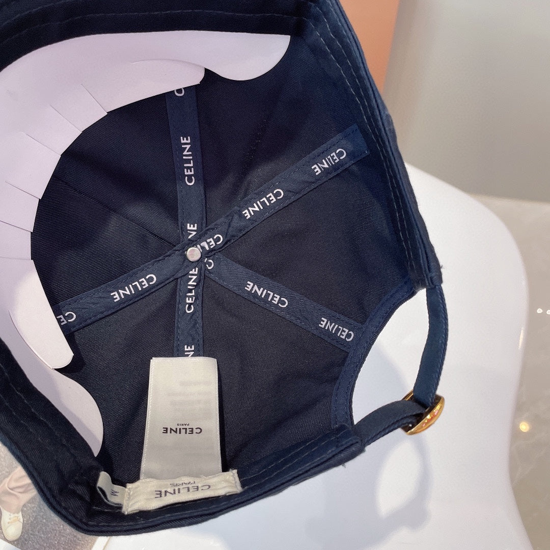 CELINE BASEBALL CAP IN DARK BLUE CANVAS