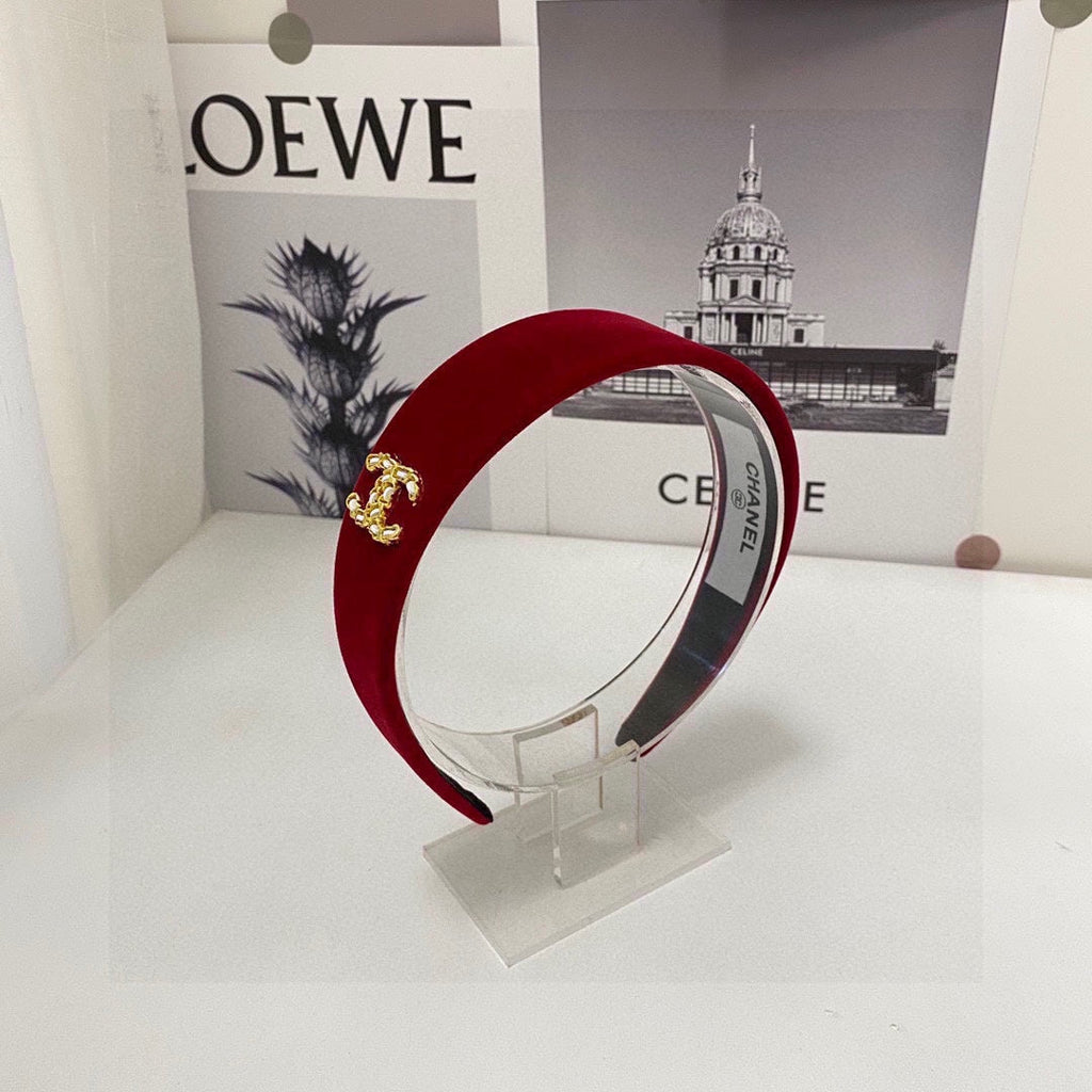 CHANEL RUBY RED VELVET HAIRBAND 832222