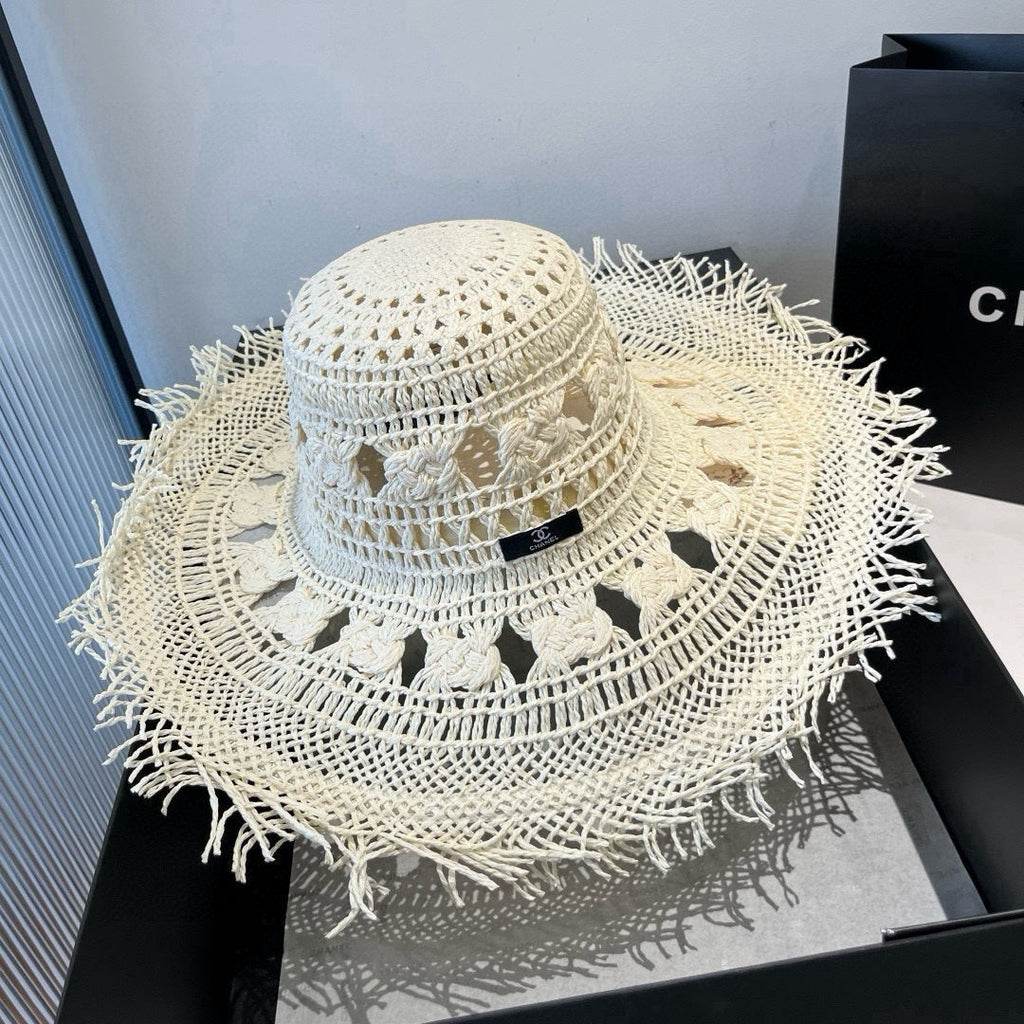 CHANEL BOHEMIAN SUN HAT WHITE 673919