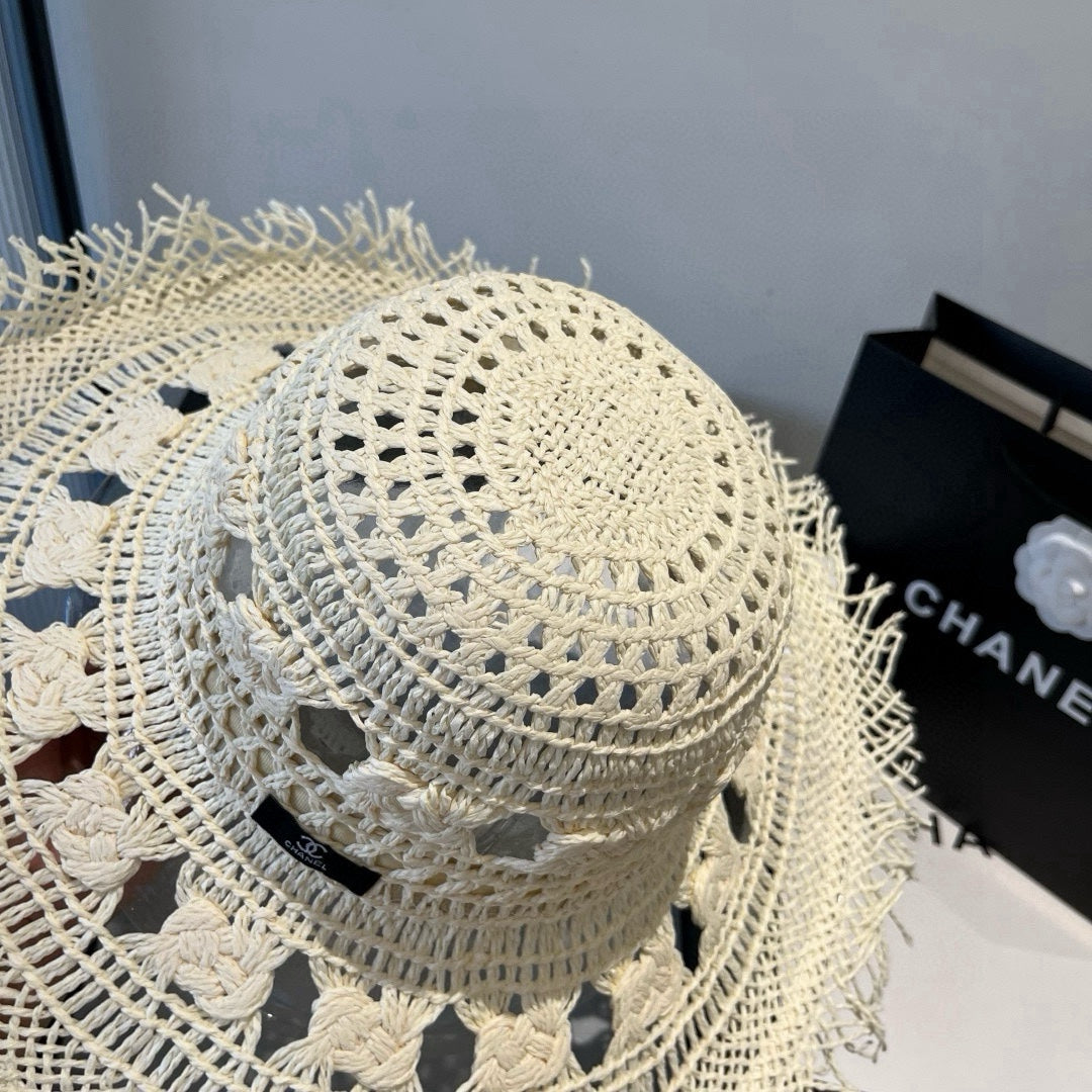 CHANEL BOHEMIAN SUN HAT WHITE 673919