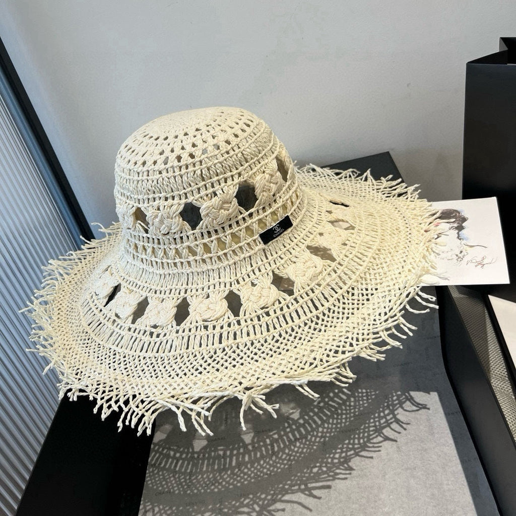 CHANEL BOHEMIAN SUN HAT WHITE 673919