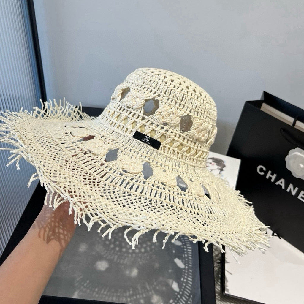 CHANEL BOHEMIAN SUN HAT WHITE 673919
