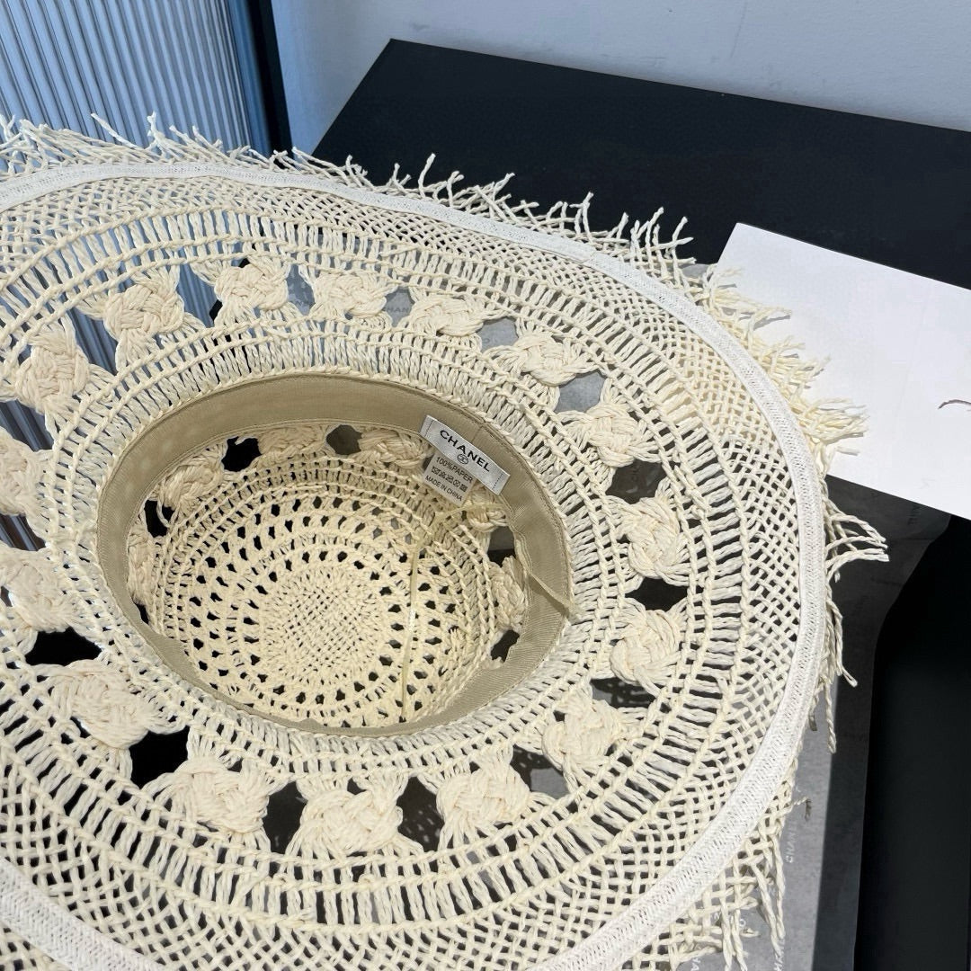 CHANEL BOHEMIAN SUN HAT WHITE 673919