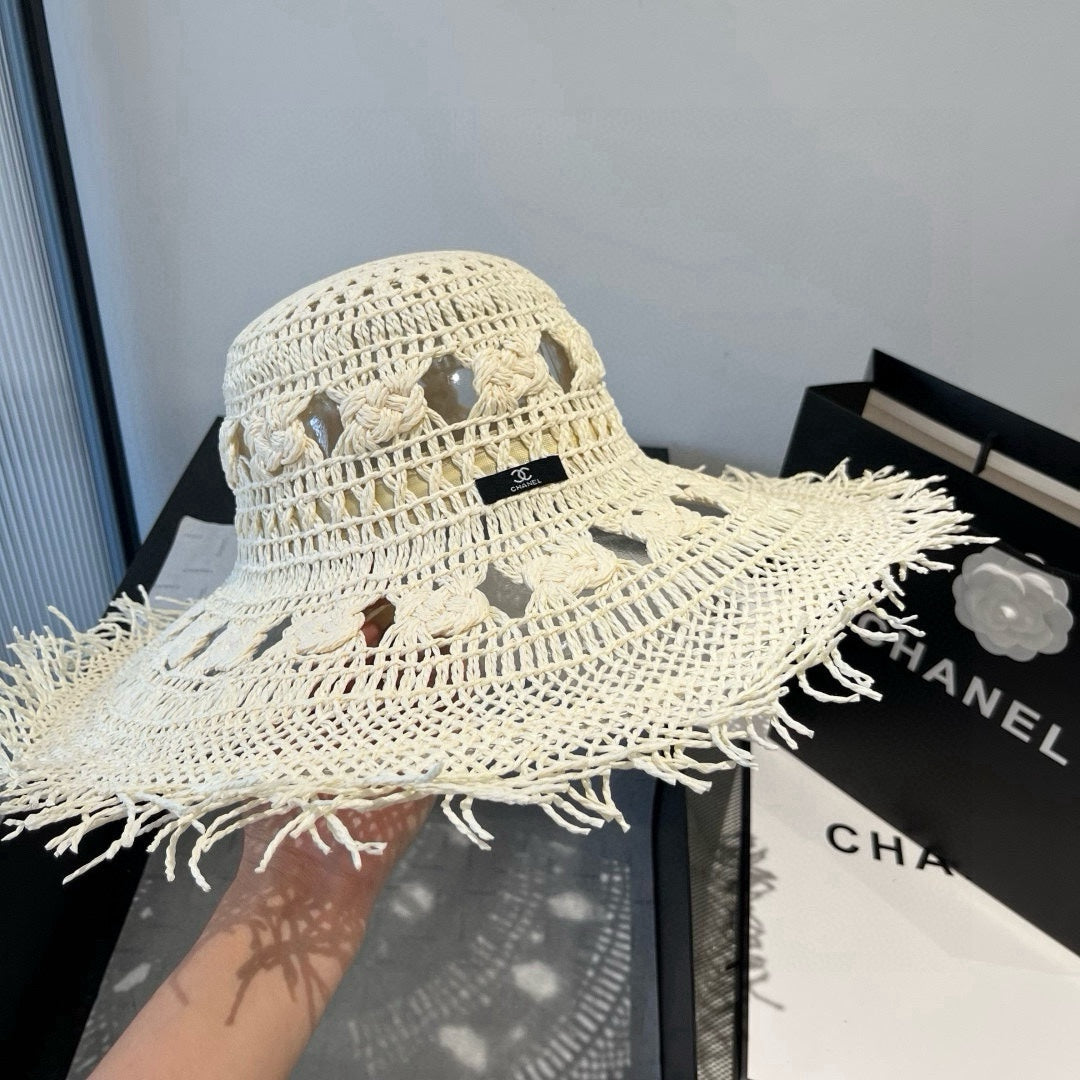 CHANEL BOHEMIAN SUN HAT WHITE 673919