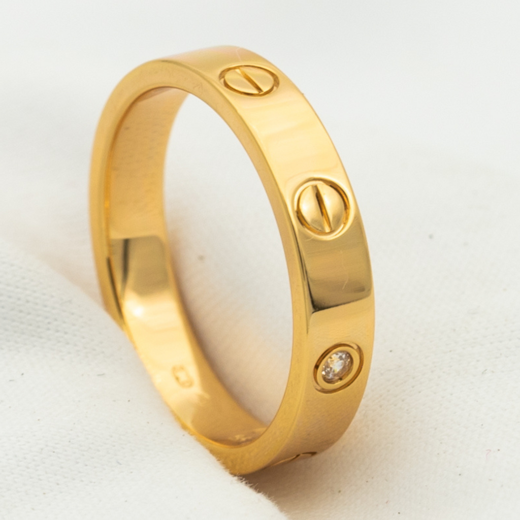 CARTIER LOVE RING 4MM 1 DIAMOND PINK GOLD