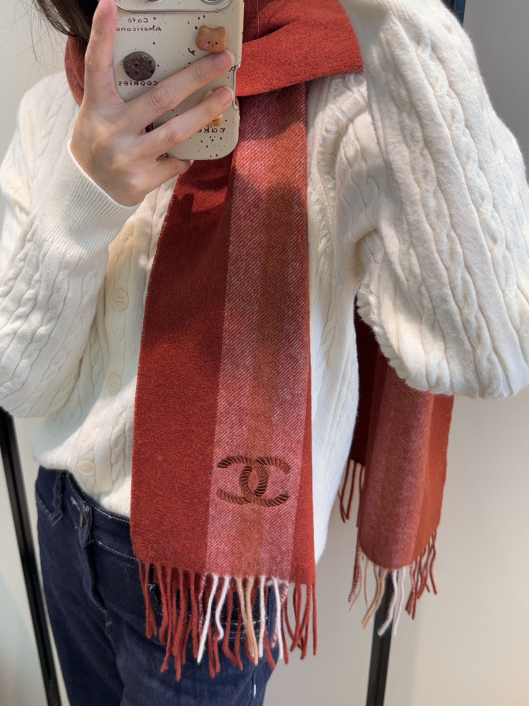 CHANEL 25S SCARF 180 CM IN CASHMERE 942893