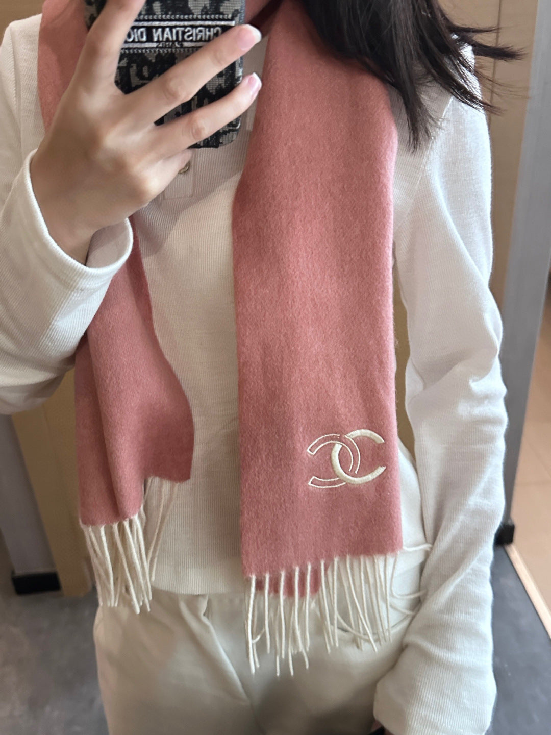 CHANEL 25S SCARF 180 IN CASHMERE 989787