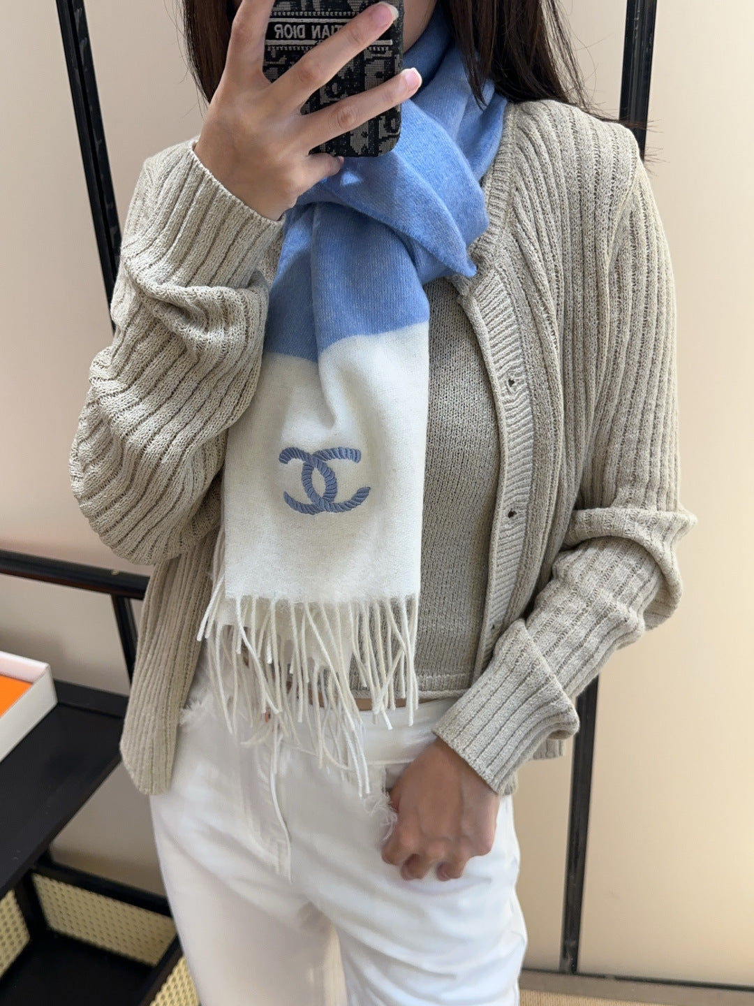 CHANEL 25S SCARF 180 IN CASHMERE 989815