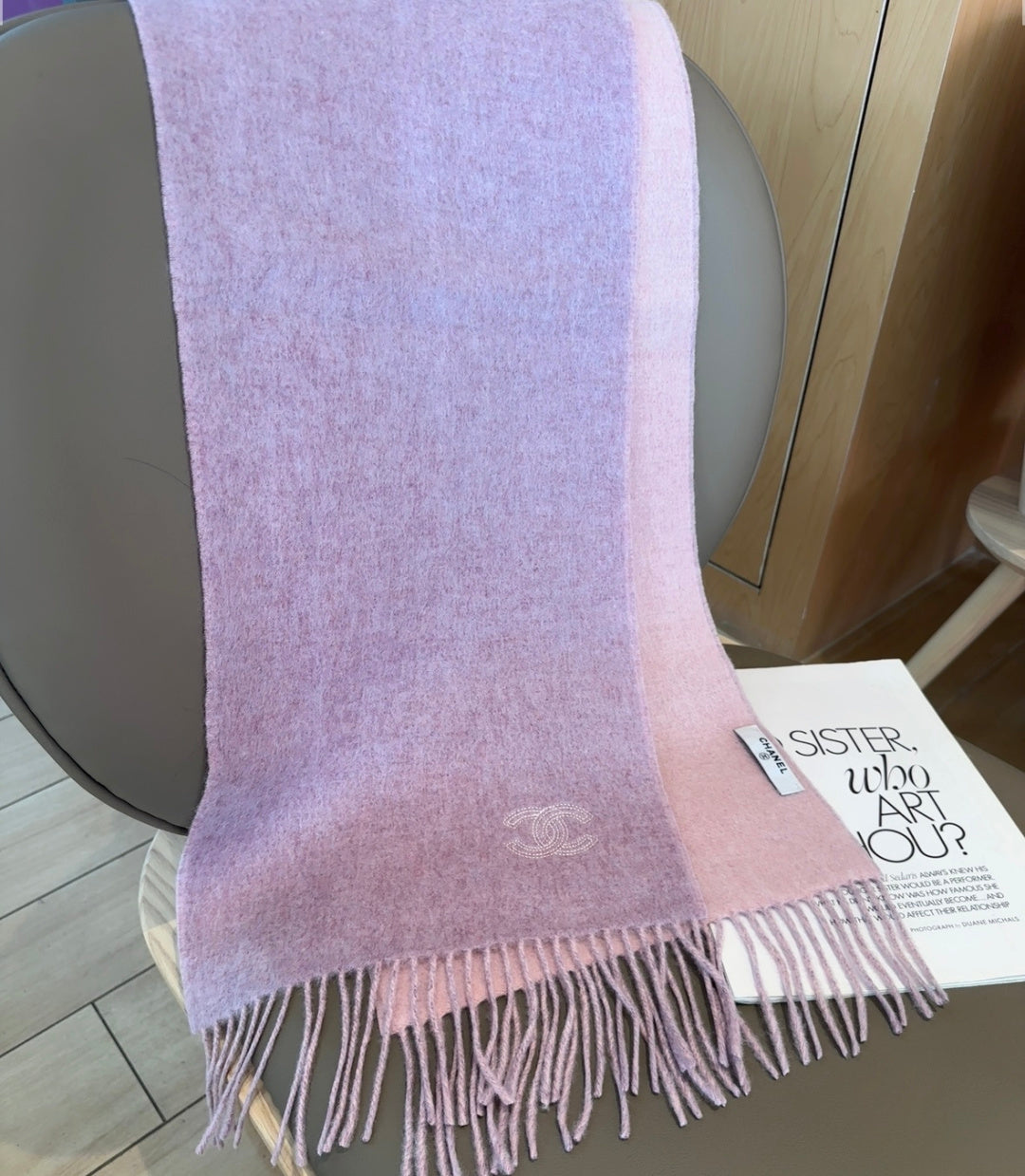 CHANEL 25S SCARF 180 IN CASHMERE 989817