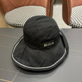 CELINE BUCKET HAT MODEL 650274 IN BLACK TEXTURED FABRIC