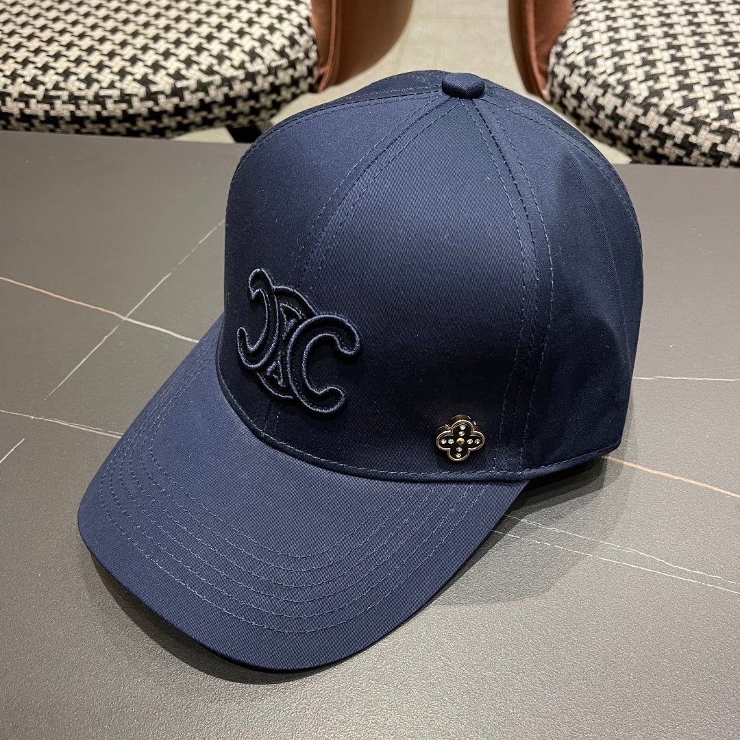 CELINE BASEBALL CAP MODEL 650286 IN NAVY BLUE FABRIC