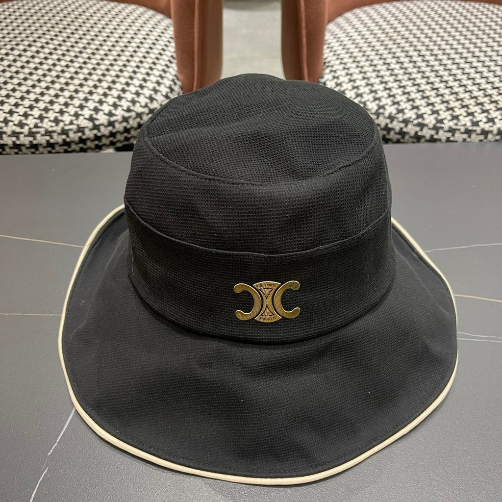 CELINE BUCKET HAT MODEL 650290 IN BLACK FABRIC