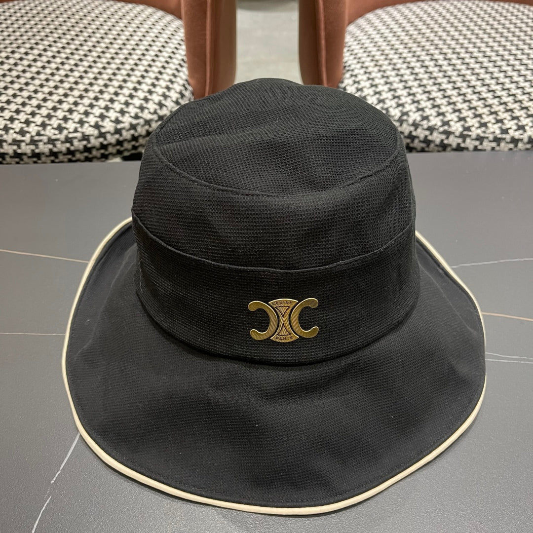 CELINE BUCKET HAT MODEL 650290 IN BLACK FABRIC