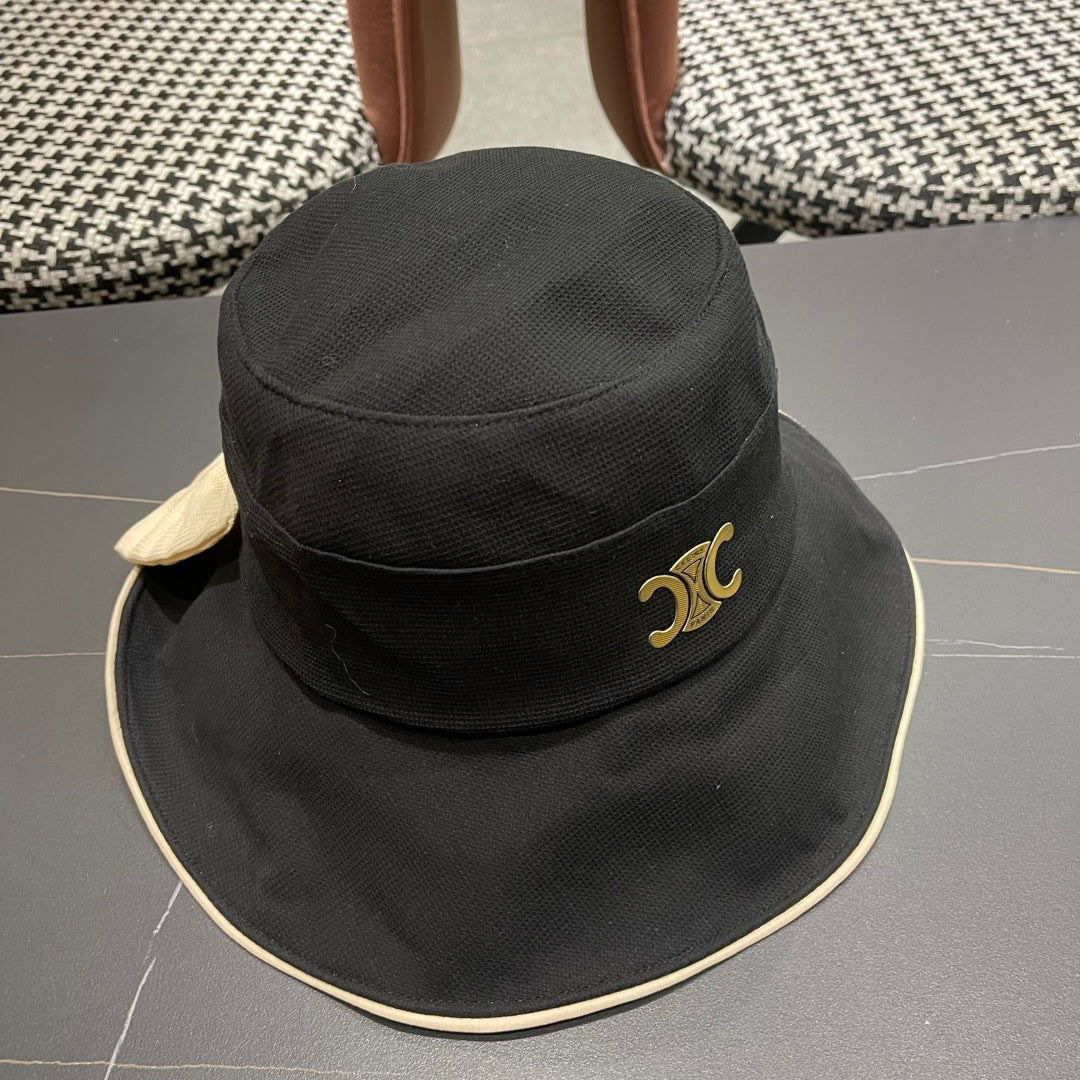 CELINE BUCKET HAT MODEL 650290 IN BLACK FABRIC