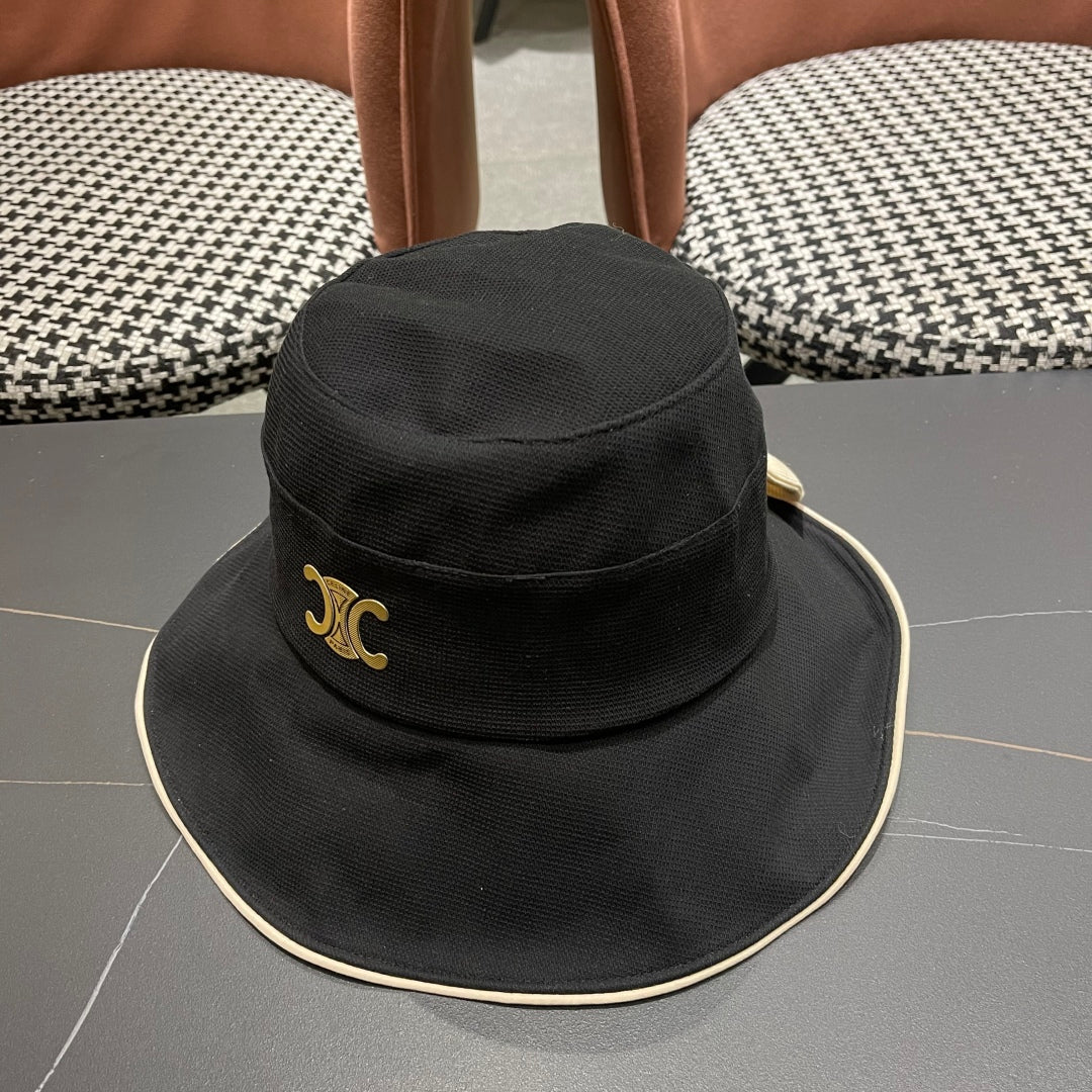 CELINE BUCKET HAT MODEL 650290 IN BLACK FABRIC
