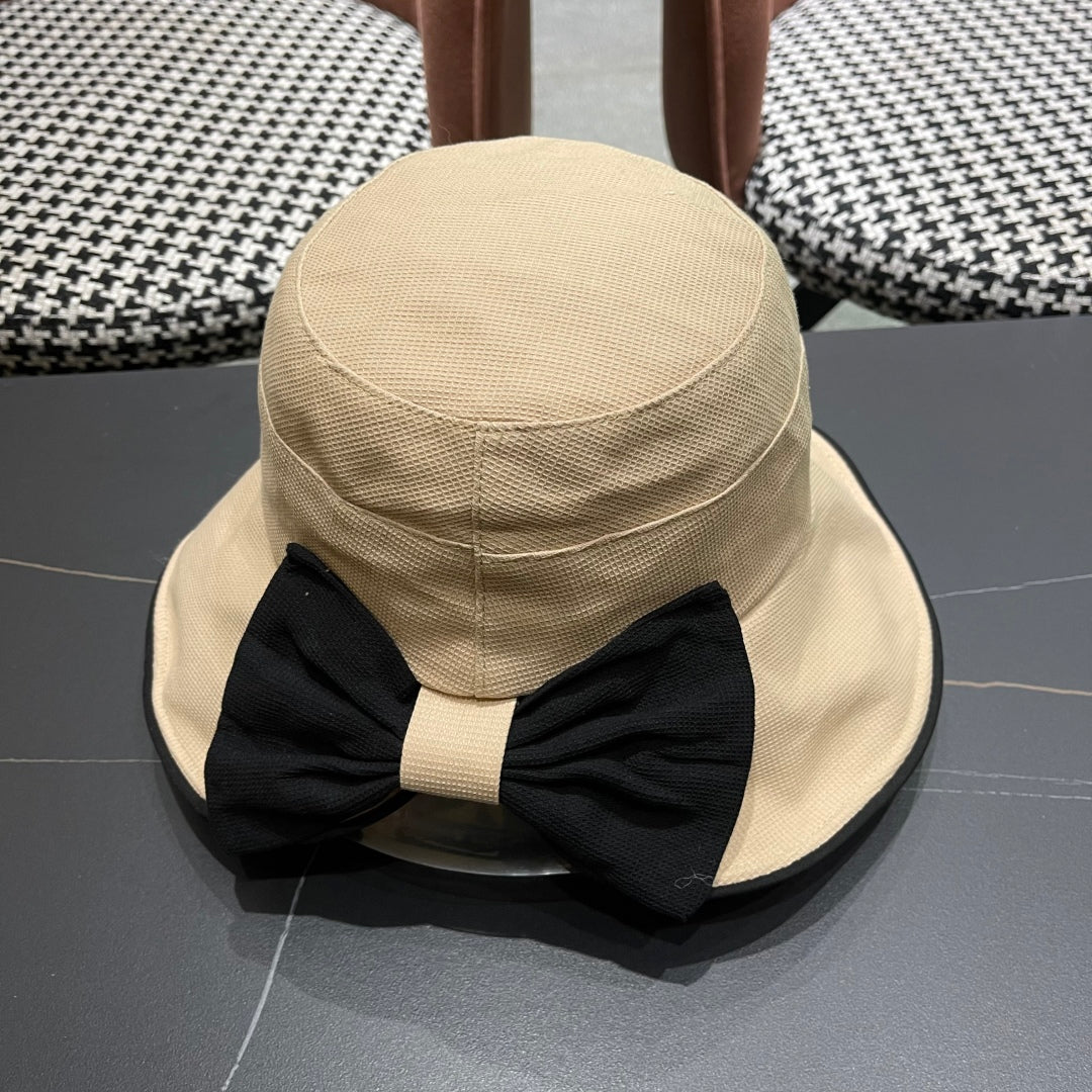 CELINE BUCKET HAT MODEL 650291 IN DARK BEIGE FABRIC