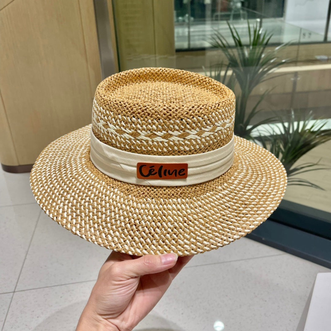 CELINE WIDE BRIM HAT MODEL 652047 IN WOVEN STRAW