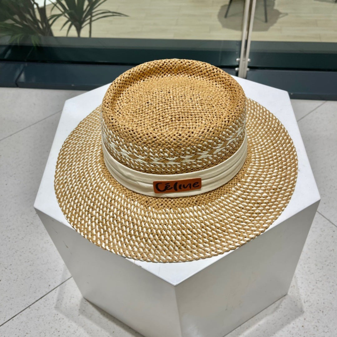 CELINE WIDE BRIM HAT MODEL 652047 IN WOVEN STRAW