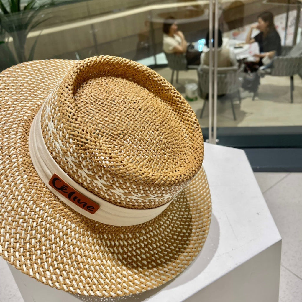 CELINE WIDE BRIM HAT MODEL 652047 IN WOVEN STRAW