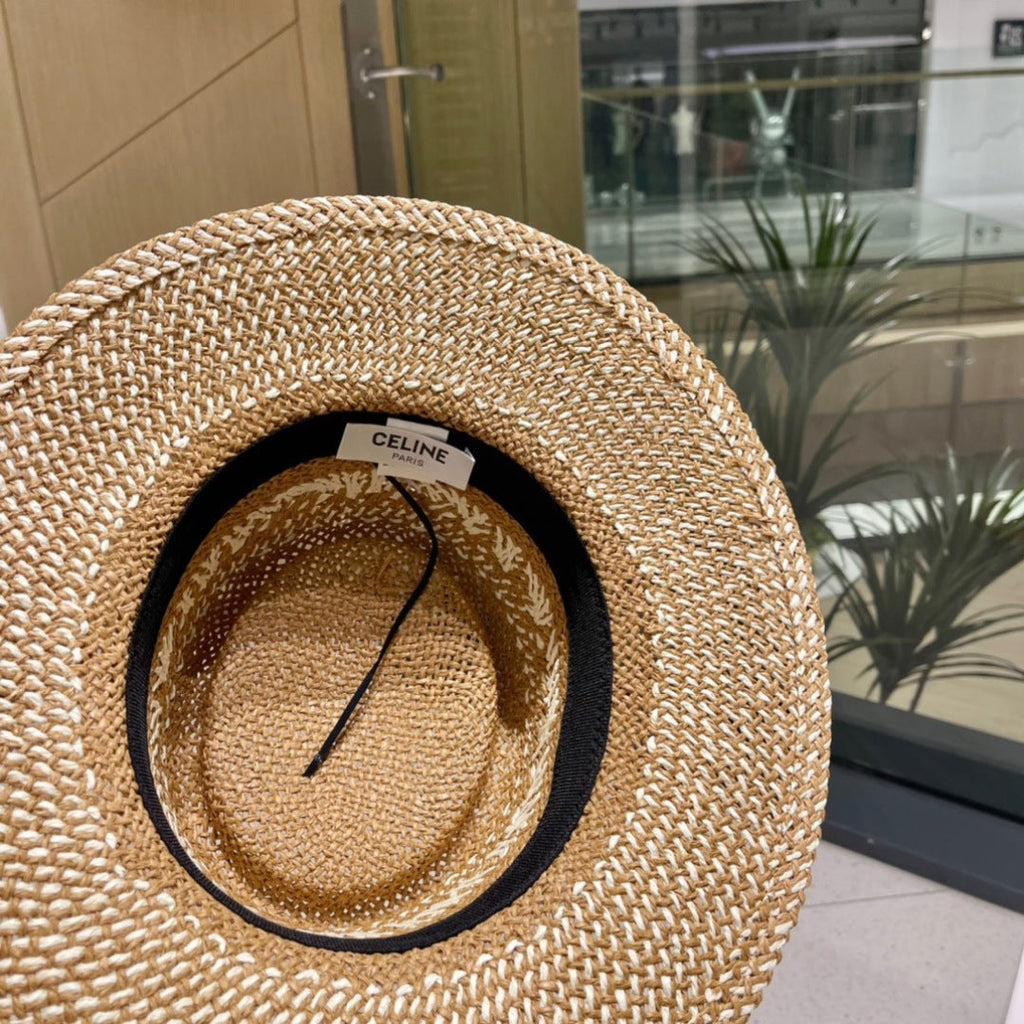 CELINE WIDE BRIM HAT MODEL 652047 IN WOVEN STRAW