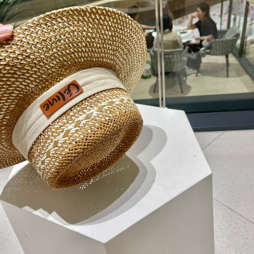 CELINE WIDE BRIM HAT MODEL 652047 IN WOVEN STRAW