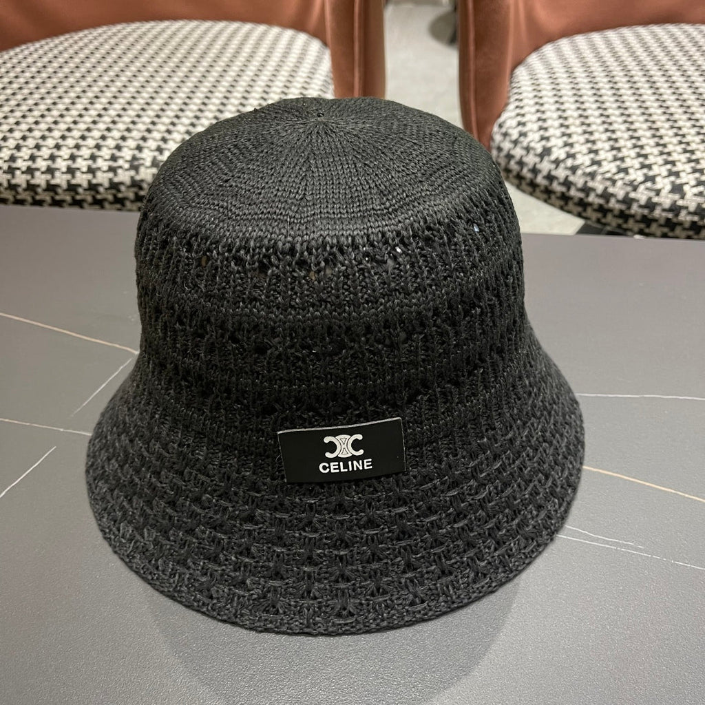 CELINE BUCKET HAT MODEL 651870 IN BLACK CROCHET