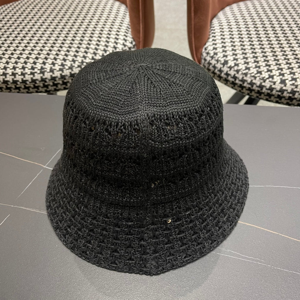 CELINE BUCKET HAT MODEL 651870 IN BLACK CROCHET