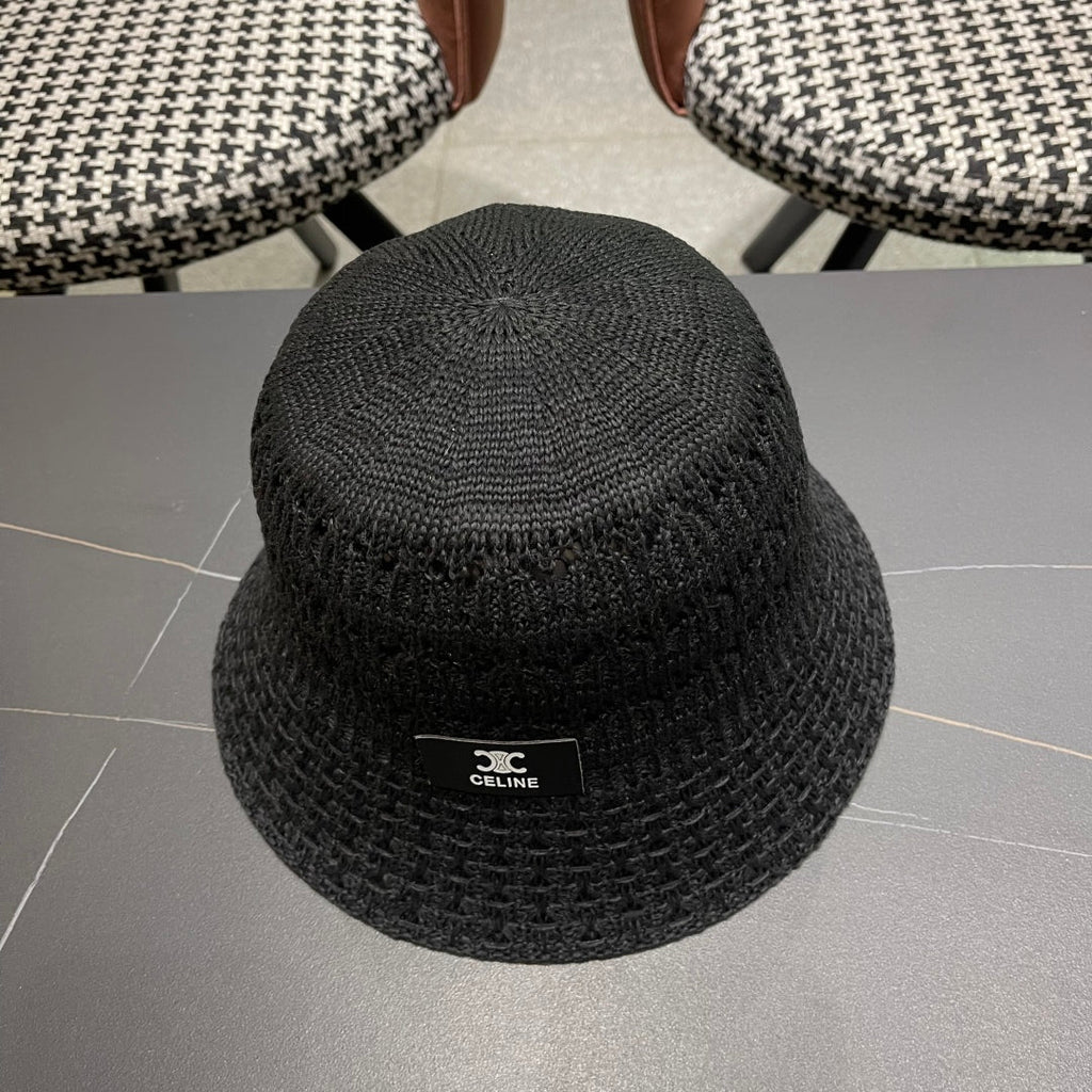 CELINE BUCKET HAT MODEL 651870 IN BLACK CROCHET
