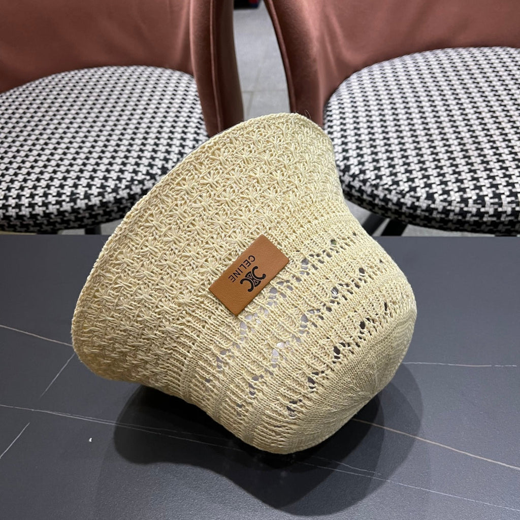 CELINE BUCKET HAT MODEL 651871 IN BEIGE CROCHET