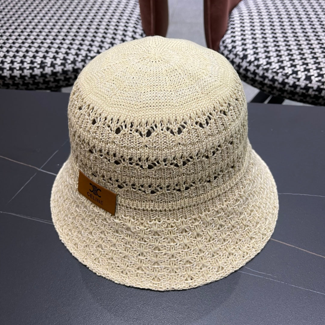 CELINE BUCKET HAT MODEL 651871 IN BEIGE CROCHET