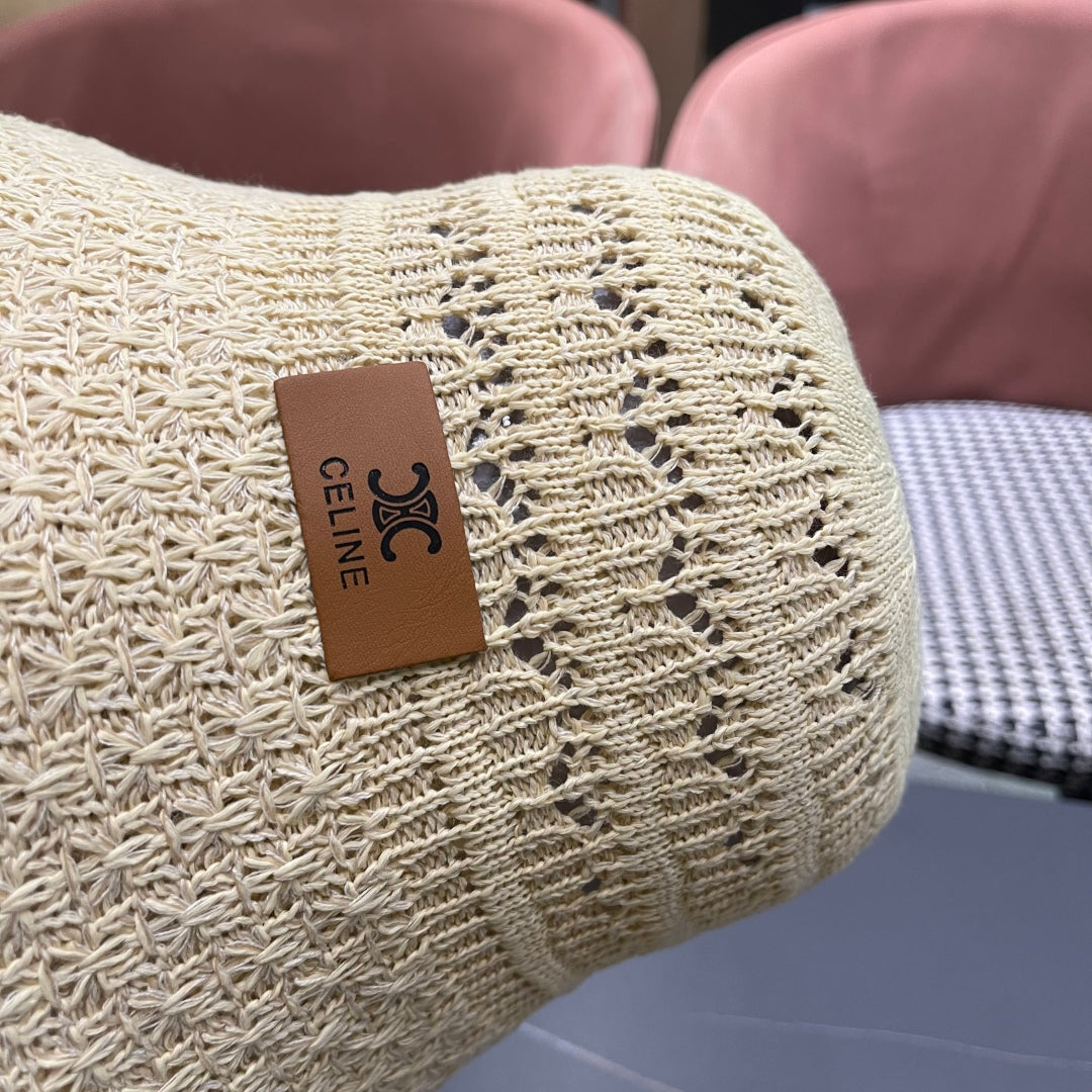 CELINE BUCKET HAT MODEL 651871 IN BEIGE CROCHET