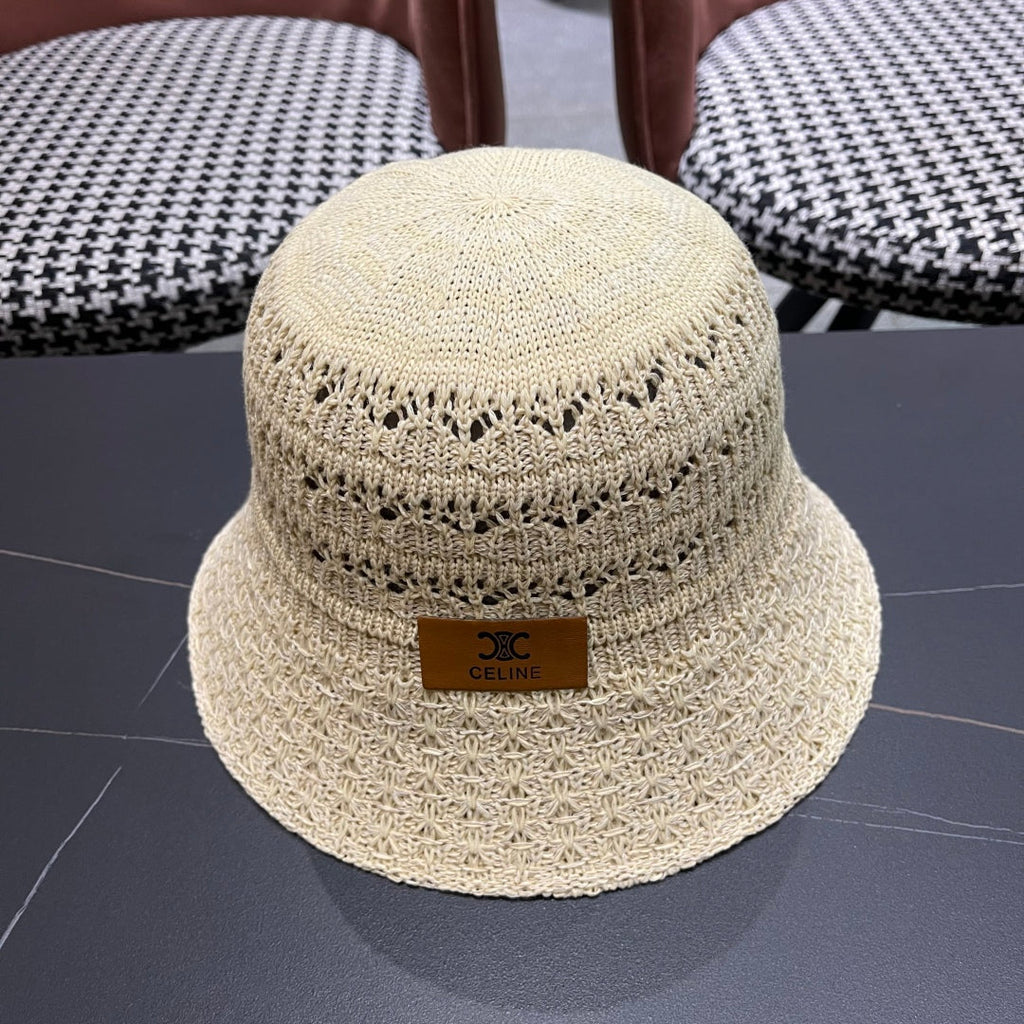 CELINE BUCKET HAT MODEL 651871 IN BEIGE CROCHET