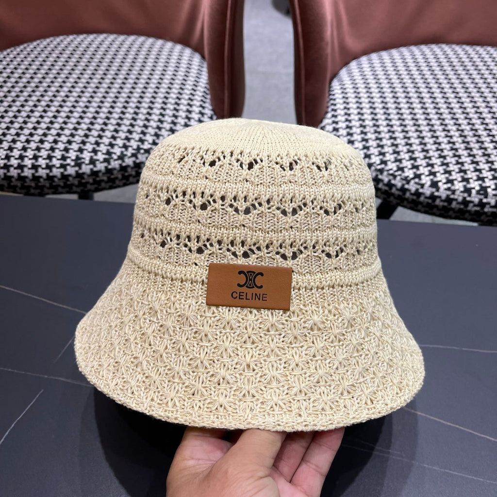 CELINE BUCKET HAT MODEL 651871 IN BEIGE CROCHET