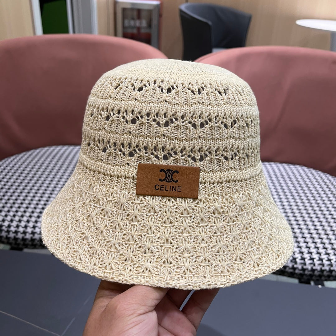 CELINE BUCKET HAT MODEL 651871 IN BEIGE CROCHET