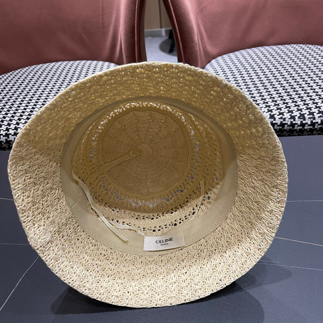 CELINE BUCKET HAT MODEL 651871 IN BEIGE CROCHET