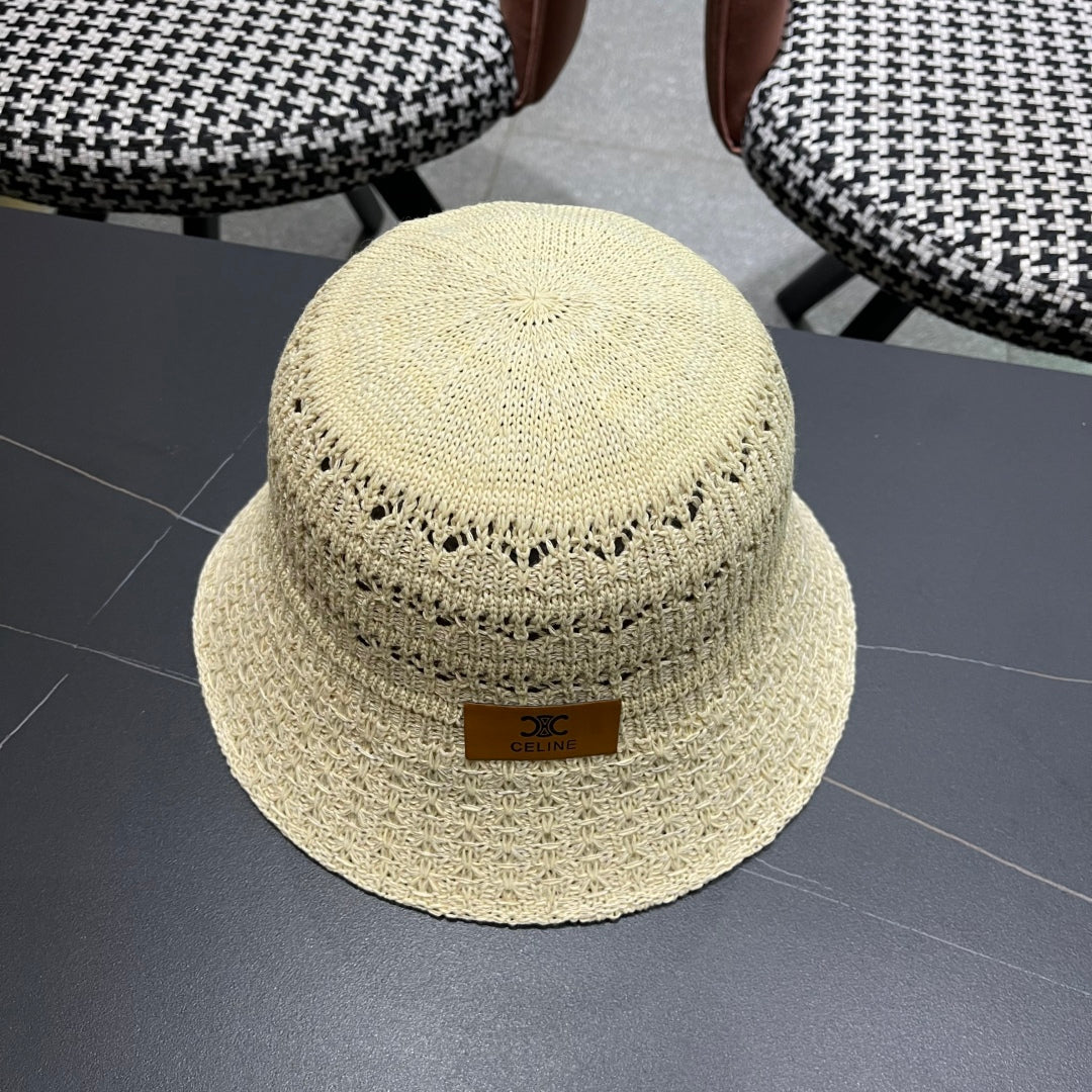 CELINE BUCKET HAT MODEL 651871 IN BEIGE CROCHET