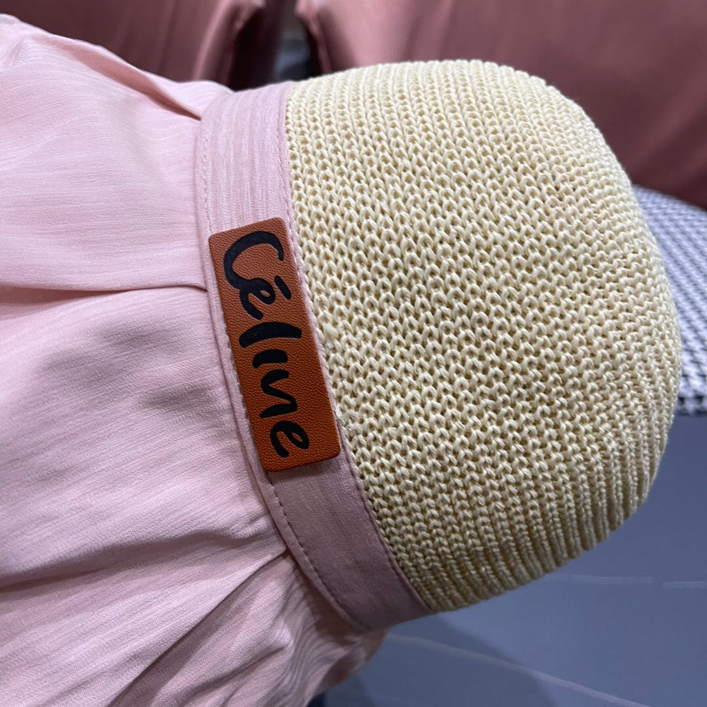 CELINE WIDE BRIM HAT MODEL 651947 IN PINK MESH FABRIC