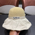 CELINE WIDE BRIM HAT MODEL 651950 IN WHITE MESH FABRIC