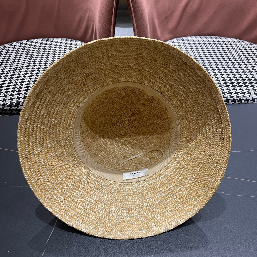CELINE BUKET HAT MODEL 653603 IN NATURAL RAFFIA STRAW