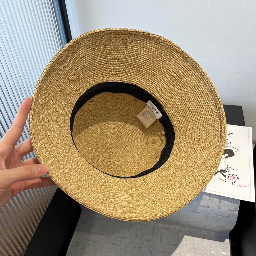 CELINE WIDE BRIM HAT MODEL 652031 IN WOVEN STRAW