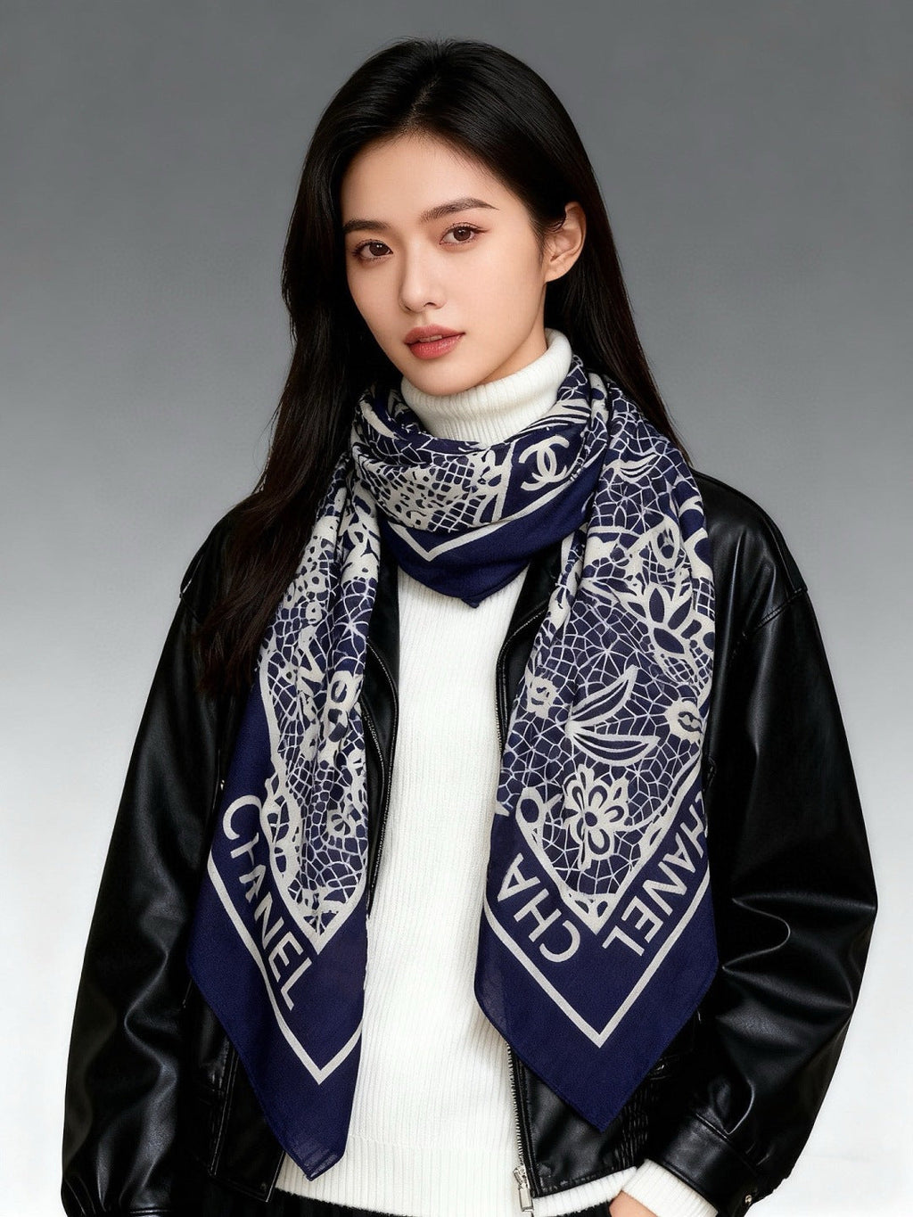 CHANEL 25S SCARF 135 CM IN CASHMERE AND SILK 943315