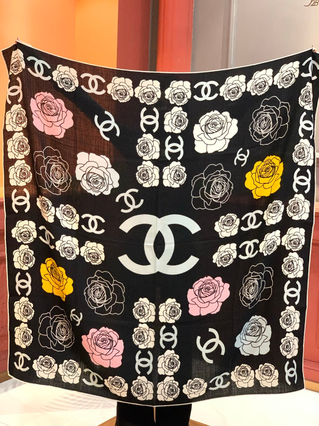 CHANEL 25S SCARF 140 CM IN CASHMERE AND SILK 943336