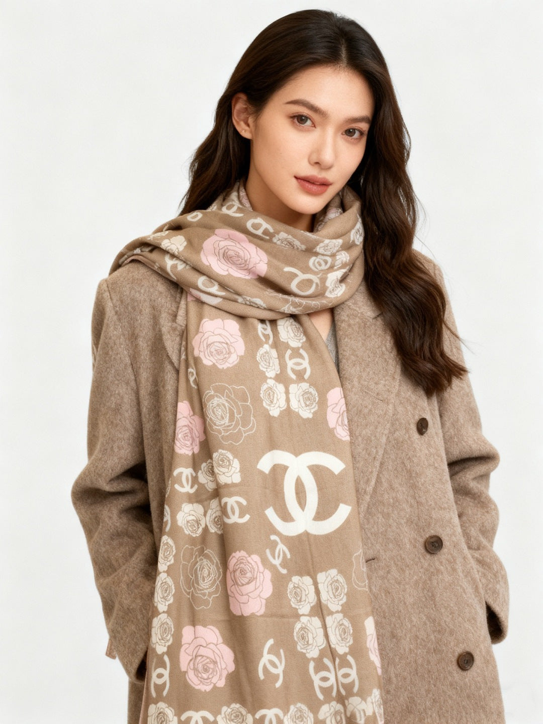 CHANEL 25S SCARF 140 CM IN CASHMERE AND SILK 943337