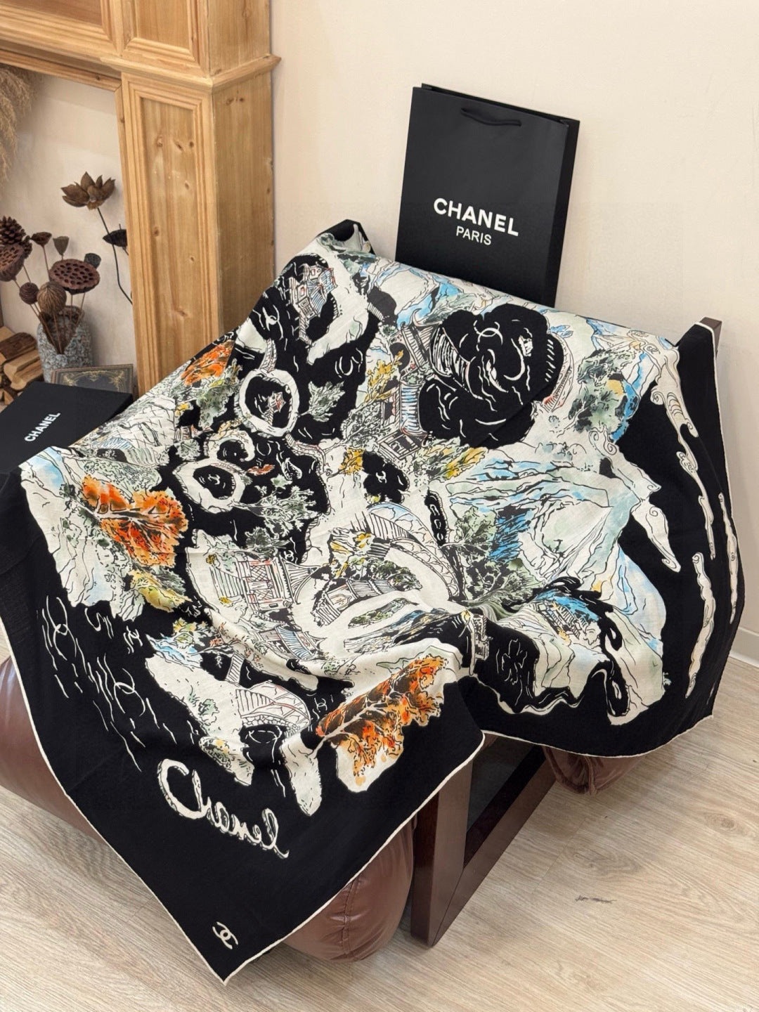 CHANEL 25S SCARF 135 IN CASHMERE 991638