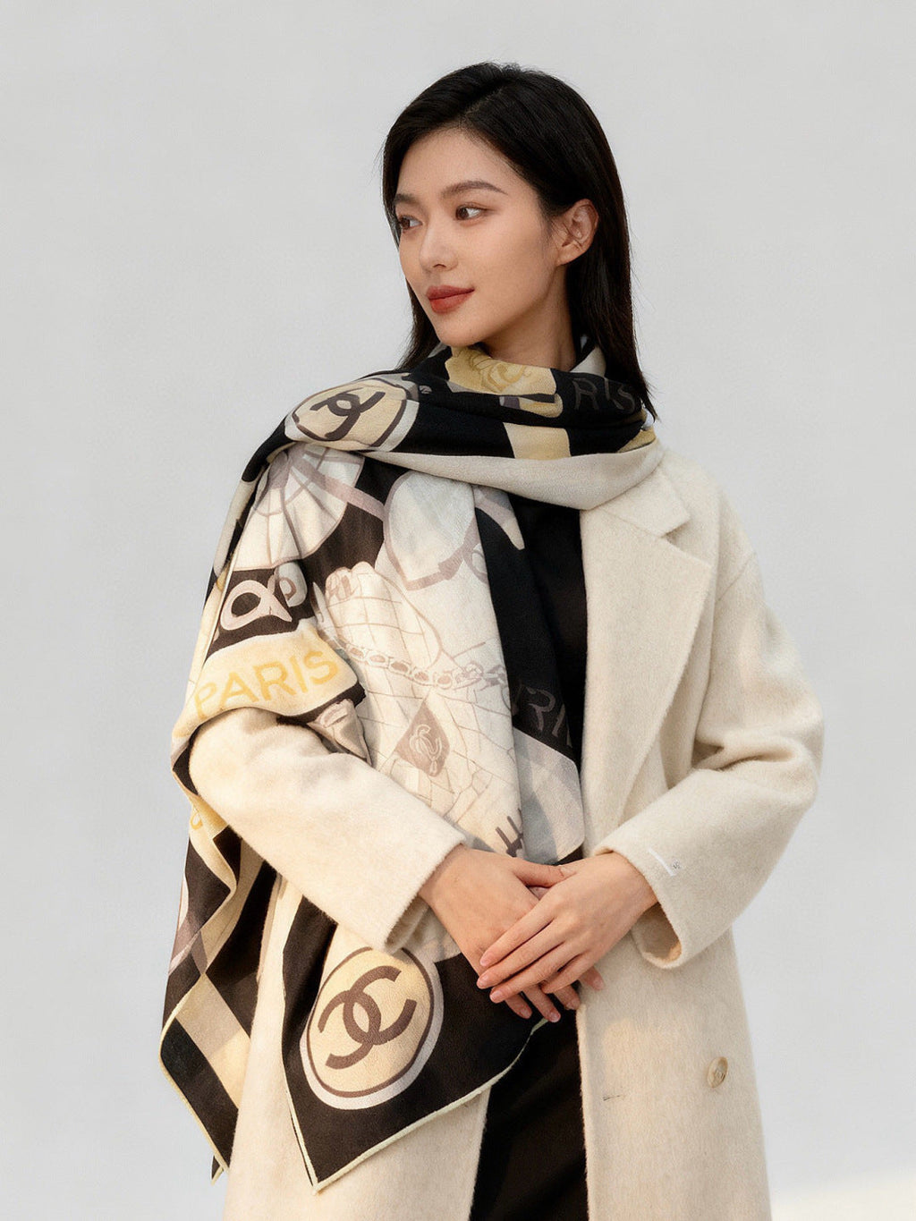 CHANEL 25S SCARF 135 IN CASHMERE 991651