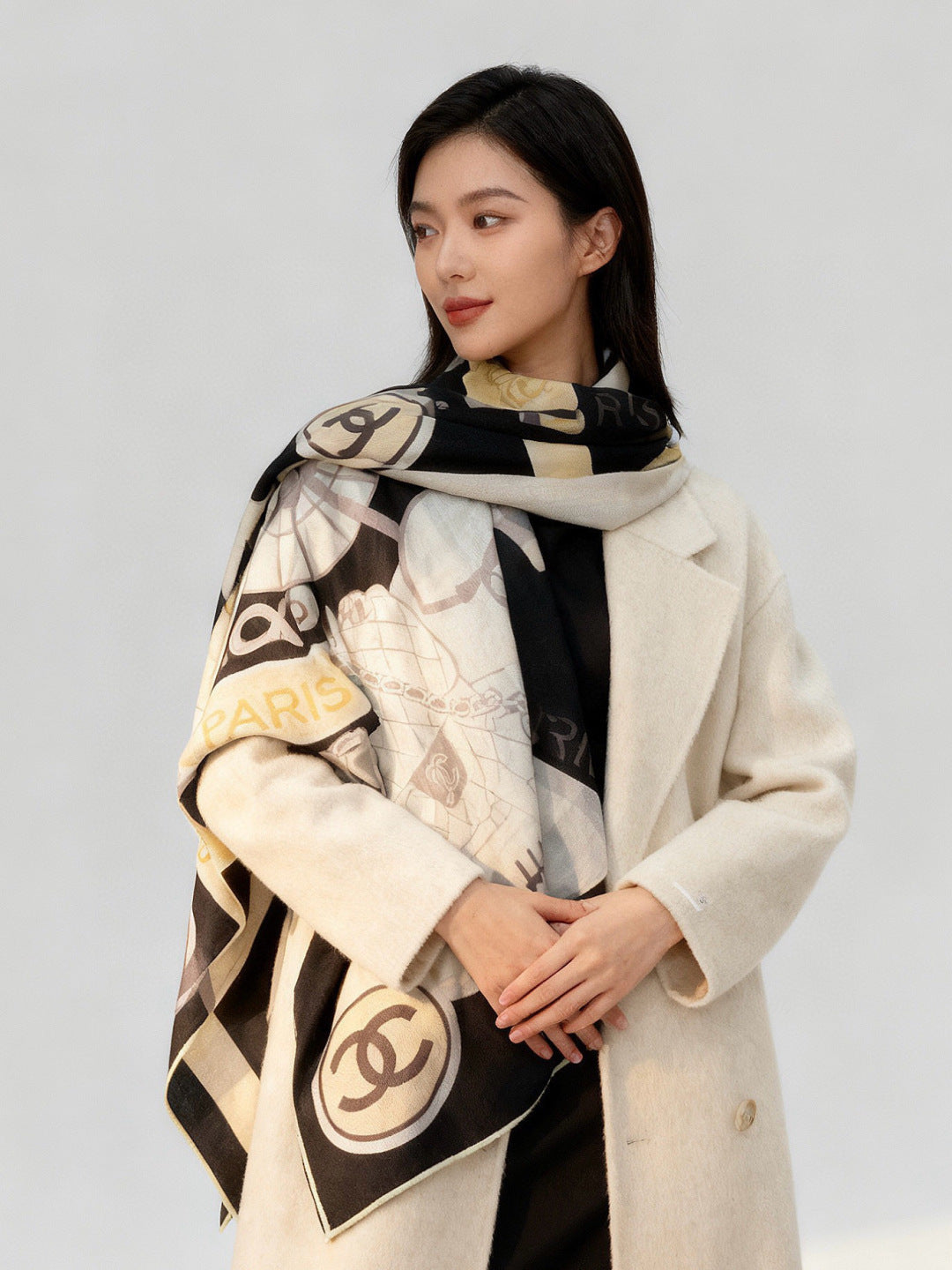 CHANEL 25S SCARF 135 IN CASHMERE 991651
