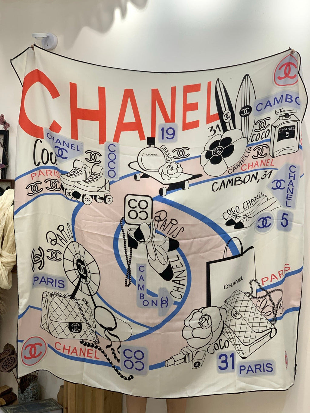 CHANEL 25S SCARF 135 IN CASHMERE 991652